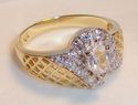 Vintage 14K Yellow Gold Cubic Zirconia Ring (6¾) 