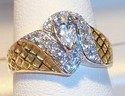 Vintage 14K Yellow Gold Cubic Zirconia Ring (6¾) 