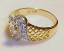 Vintage 14K Yellow Gold Cubic Zirconia Ring (6¾) 