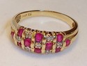 Vintage 14K Yellow&White Gold Spinel & Diamond Rin