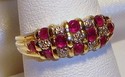 Vintage 14K Yellow&White Gold Spinel & Diamond Rin