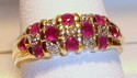 Vintage 14K Yellow&White Gold Spinel & Diamond Rin