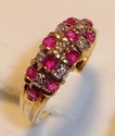 Vintage 14K Yellow&White Gold Spinel & Diamond Rin