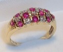 Vintage 14K Yellow&White Gold Spinel & Diamond Rin