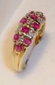 Vintage 14K Yellow&White Gold Spinel & Diamond Rin