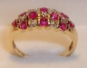 Vintage 14K Yellow&White Gold Spinel & Diamond Rin