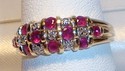 Vintage 14K Yellow&White Gold Spinel & Diamond Rin