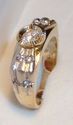 Vintage 14K Yellow & White Gold Cubic Zirconia Rin