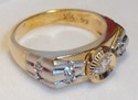 Vintage 14K Yellow & White Gold Cubic Zirconia Rin