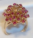 Vintage Trubrite 10K Gold Ruby & Diamond Ring (6¾