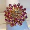 Vintage Trubrite 10K Gold Ruby & Diamond Ring (6¾