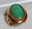 Vintage 14K Yellow Gold Imperial Jade Ring (6¼) 