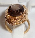 Vintage JTC 14K Yellow Gold Smoky Quartz Ring (6¼