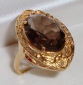 Vintage JTC 14K Yellow Gold Smoky Quartz Ring (6¼