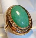 Vintage 14K Yellow Gold Imperial Jade Ring (6¼) 