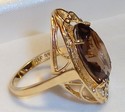 Vintage JTC 14K Yellow Gold Smoky Quartz Ring (6¼