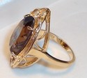 Vintage JTC 14K Yellow Gold Smoky Quartz Ring (6¼