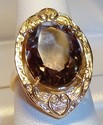 Vintage JTC 14K Yellow Gold Smoky Quartz Ring (6¼