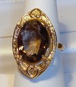 Vintage JTC 14K Yellow Gold Smoky Quartz Ring (6¼