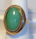 Vintage 14K Yellow Gold Imperial Jade Ring (6¼) 