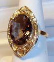 Vintage JTC 14K Yellow Gold Smoky Quartz Ring (6¼