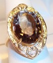 Vintage JTC 14K Yellow Gold Smoky Quartz Ring (6¼