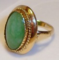 Vintage 14K Yellow Gold Imperial Jade Ring (6¼) 