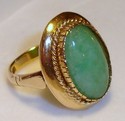 Vintage 14K Yellow Gold Imperial Jade Ring (6¼) 