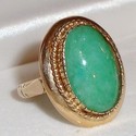 Vintage 14K Yellow Gold Imperial Jade Ring (6¼) 