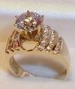 Vintage 10K Yellow Gold Cubic Zirconia Ring (6¼) 