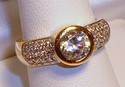 Vintage 14K Yellow Gold Cubic Zirconia Ring (8½) 