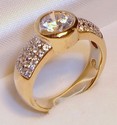 Vintage 14K Yellow Gold Cubic Zirconia Ring (8½) 