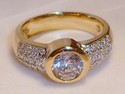 Vintage 14K Yellow Gold Cubic Zirconia Ring (8½) 