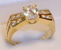 Vintage 14K Yellow Gold DQ Cubic Zirconia Ring (6)