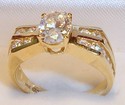 Vintage 14K Yellow Gold DQ Cubic Zirconia Ring (6)