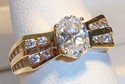 Vintage 14K Yellow Gold DQ Cubic Zirconia Ring (6)