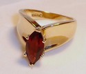 Vintage AJ © 10K Yellow Gold Mozambique Garnet Ri