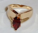 Vintage AJ © 10K Yellow Gold Mozambique Garnet Ri