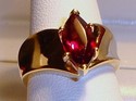 Vintage AJ © 10K Yellow Gold Mozambique Garnet Ri