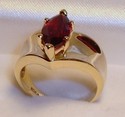 Vintage AJ © 10K Yellow Gold Mozambique Garnet Ri