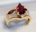 Vintage AJ © 10K Yellow Gold Mozambique Garnet Ri