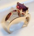 Vintage AJ © 10K Yellow Gold Mozambique Garnet Ri