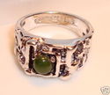 Vintage Uncas Mfg. Co. Sterling Silver Jade Ring (