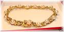 Vintage MA 14K Solid Yellow Gold Pearl Bracelet, 7