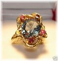 FEATURE 14K Gold London Blue Topaz & Ruby Ring (6)