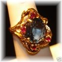 FEATURE 14K Gold London Blue Topaz & Ruby Ring (6)