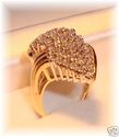 Vintage 10K Gold Pavė Set Diamond Ring, (6)