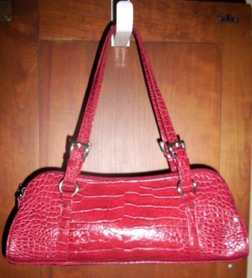 slimshop : Bisou Bisou Michele Bohbot Small Red Croc Handbag Purse