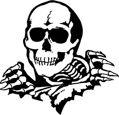 Skull Skeleton Ripping Out Decal /Sticker -U Pick Color, Red Line Grafix