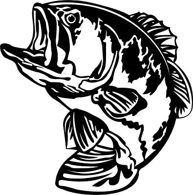 Bass Fishing Fish Decal /Sticker -You Pick Color!, Red Line Grafix